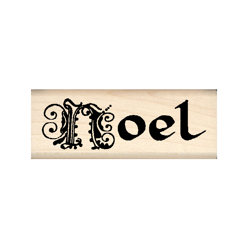 Noel Christmas Rubber Stamp .75" x 2" block