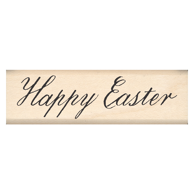 Happy Easter Rubber Stamp .75" x 2.5" block