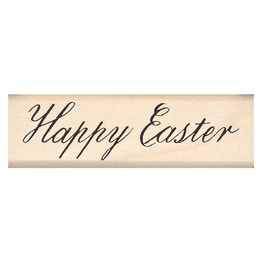 Happy Easter Rubber Stamp .75" x 2.5" block