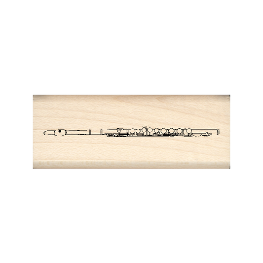 Flute Rubber Stamp .75" x 2" block