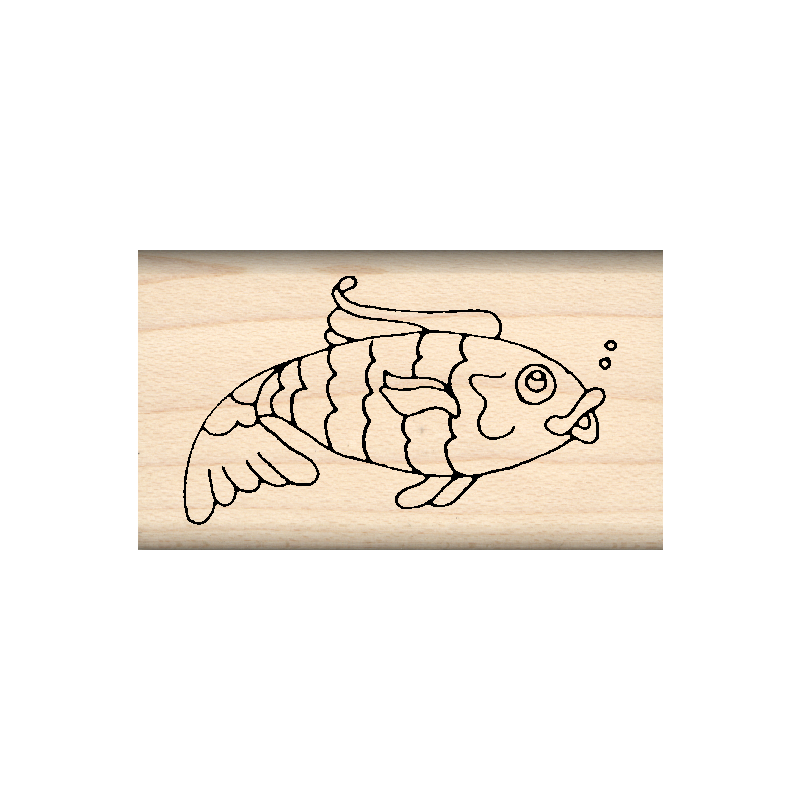 Fish Rubber Stamp 1" x 1.75" block