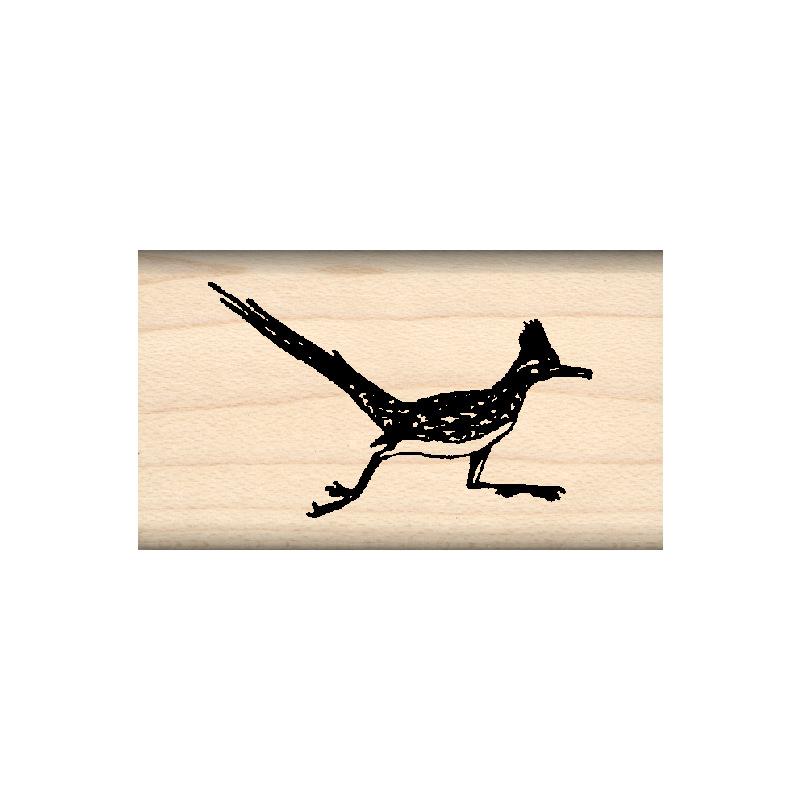 Roadrunner Rubber Stamp 1" x 1.75" block