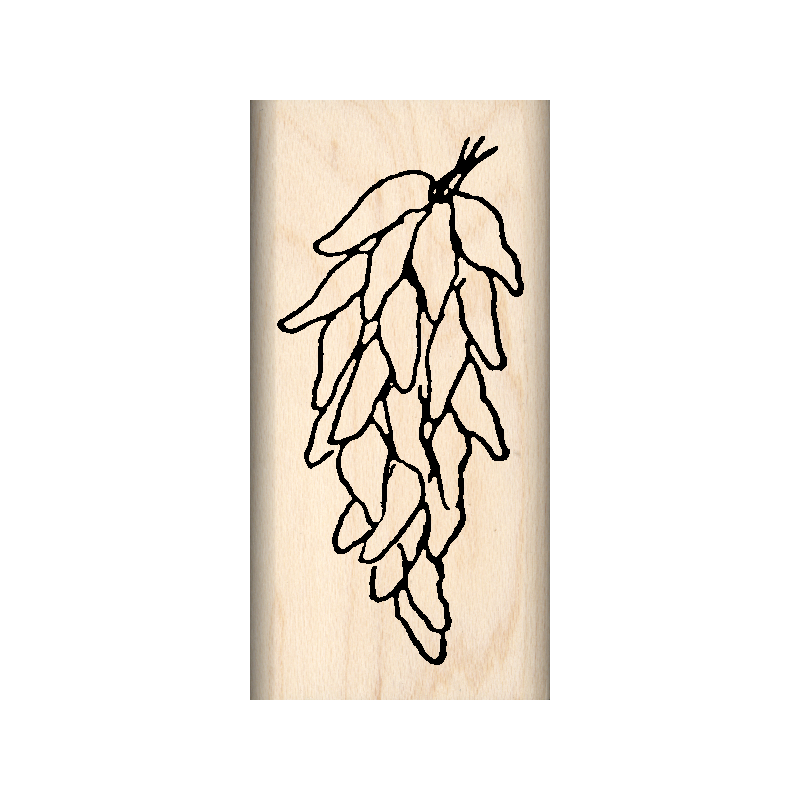Chili Peppers Rubber Stamp 1" x 2" block