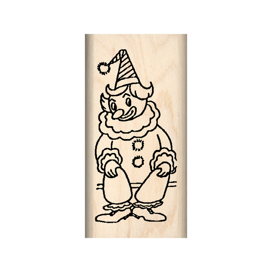 Clown Rubber Stamp 1" x 1.75" block