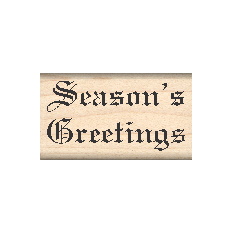 Season's Greetings Rubber Stamp 1" x 1.75" block