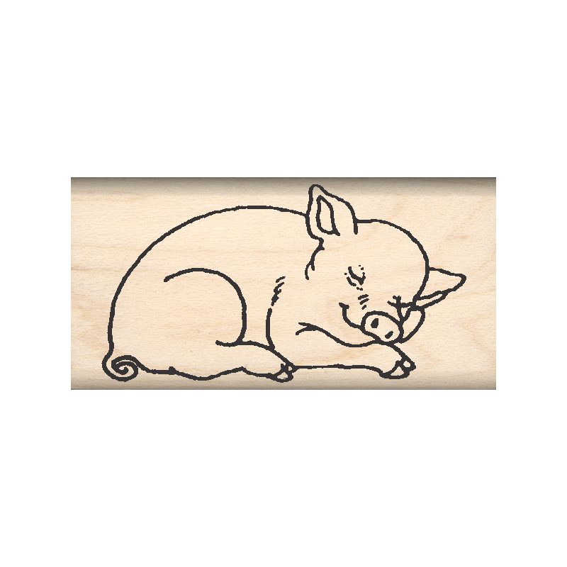 Pig Rubber Stamp 1" x 2" block