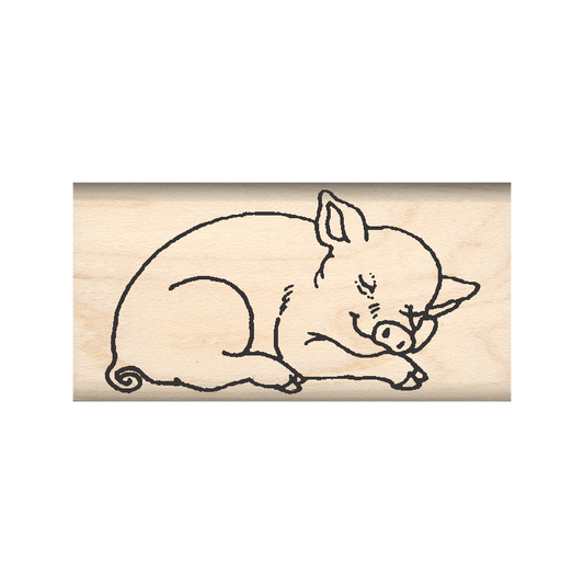 Pig Rubber Stamp 1" x 2" block