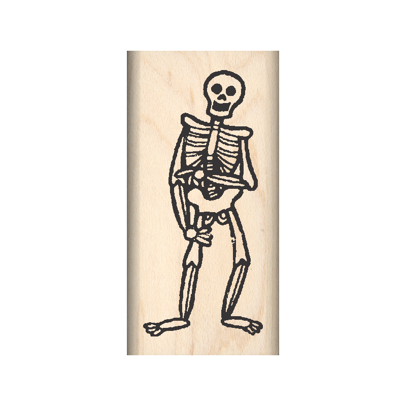 Skeleton Rubber Stamp 1" x 2" block