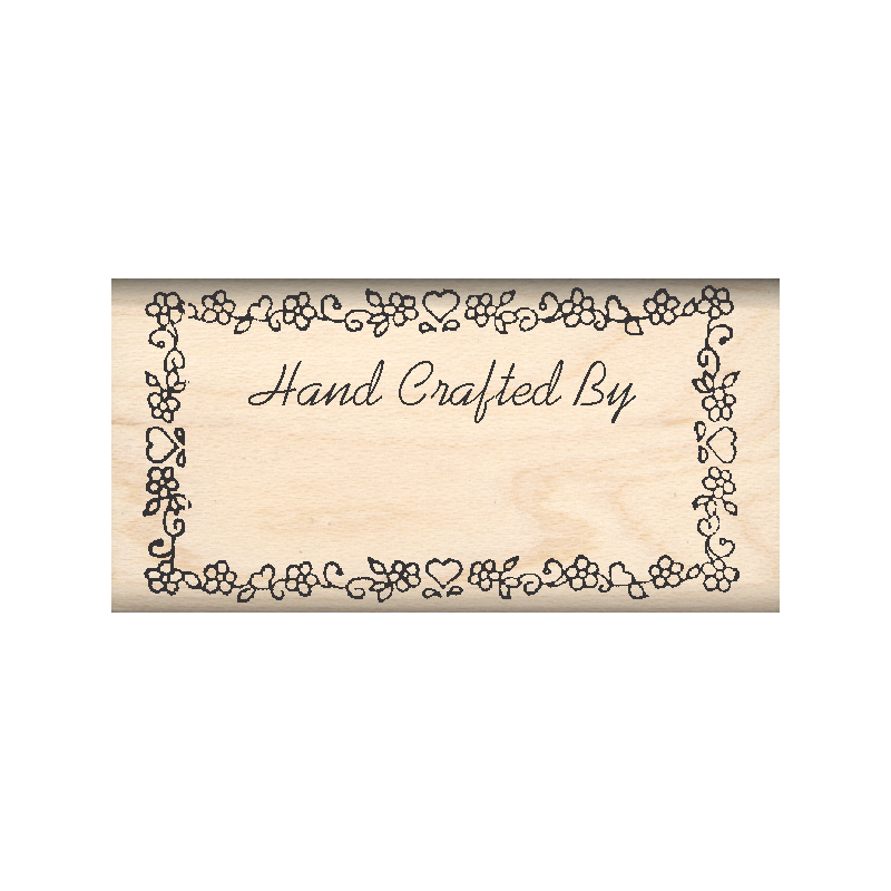Hand Crafted by Rubber Stamp 1" x 2" block