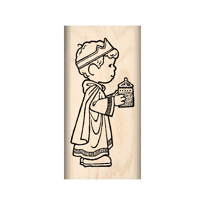 Wise Man 3 Christmas Nativity Rubber Stamp 1" x 1.75" block