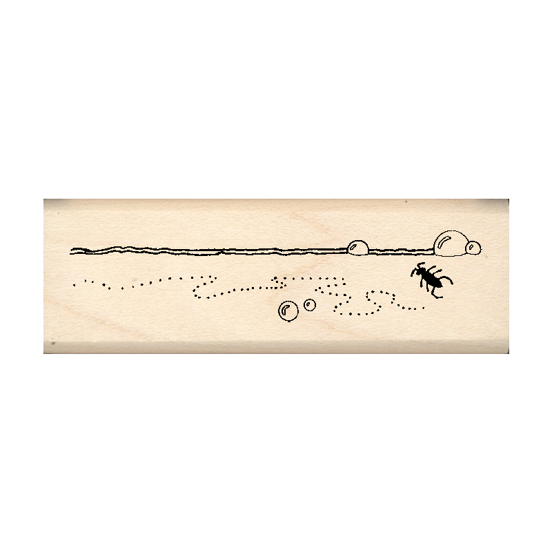 Pond Surface Rubber Stamp 1" x 2" block