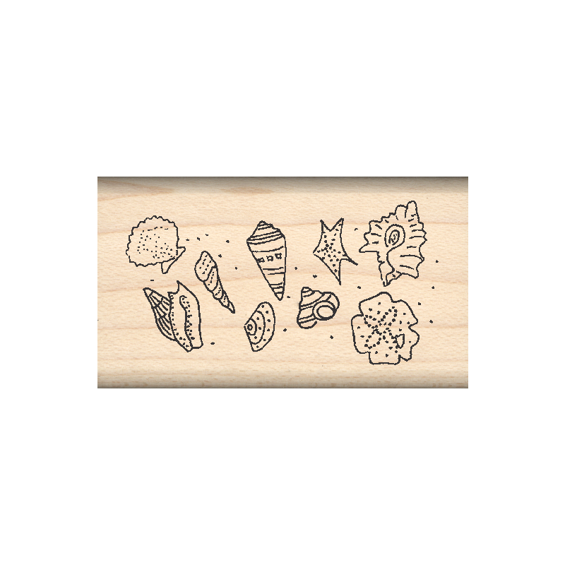 Shells Rubber Stamp 1" x 1.75" block