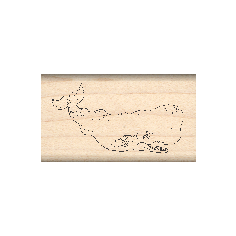 Whale Rubber Stamp 1" x 1.75" block