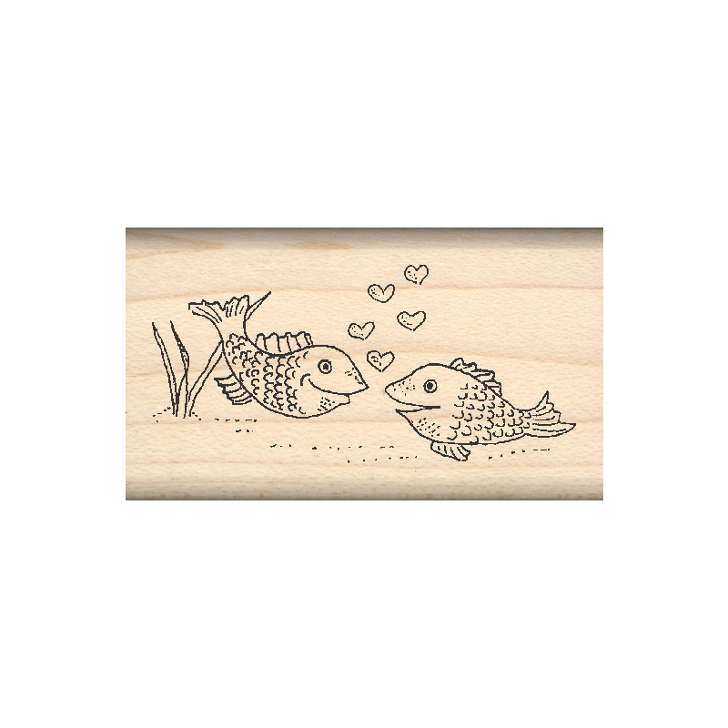 Fish Rubber Stamp 1" x 1.75" block