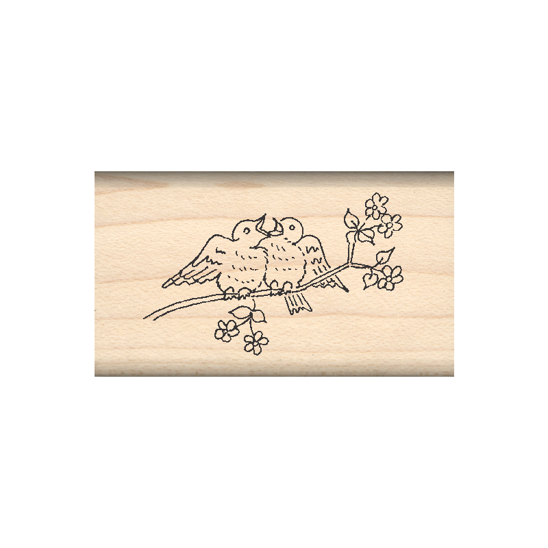Birds Rubber Stamp 1" x 1.75" block