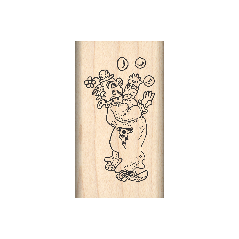 Juggling Clown Rubber Stamp 1" x 1.75" block
