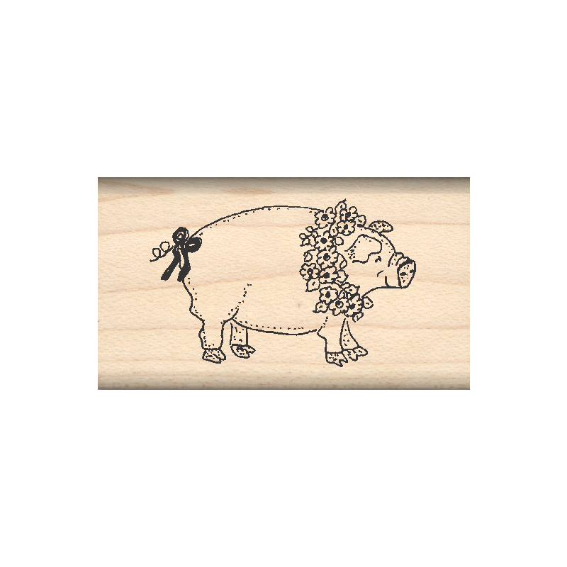 Pig Rubber Stamp 1" x 1.75" block