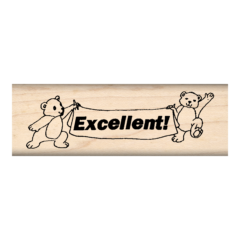 Excellent! Teacher Rubber Stamp 1" x 3" block