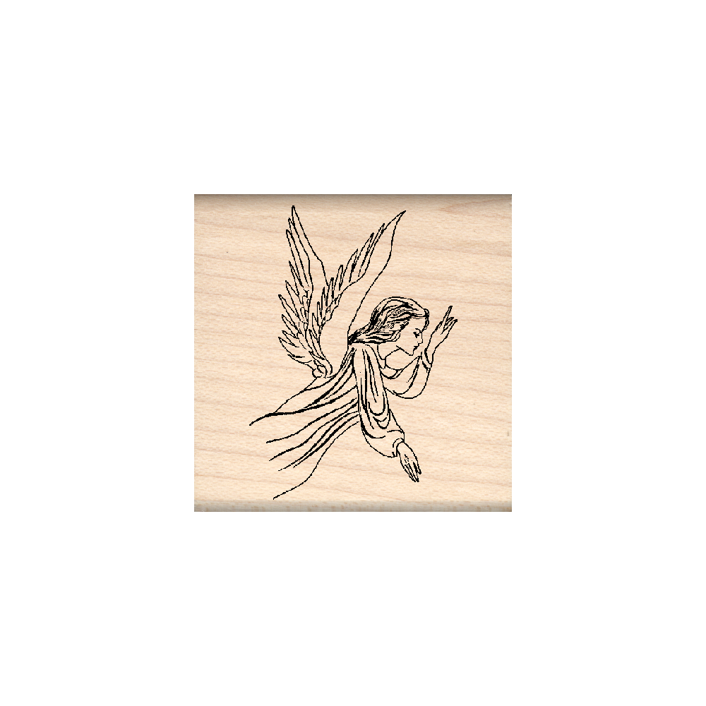 Angel Rubber Stamp 1.5" x 1.5" block