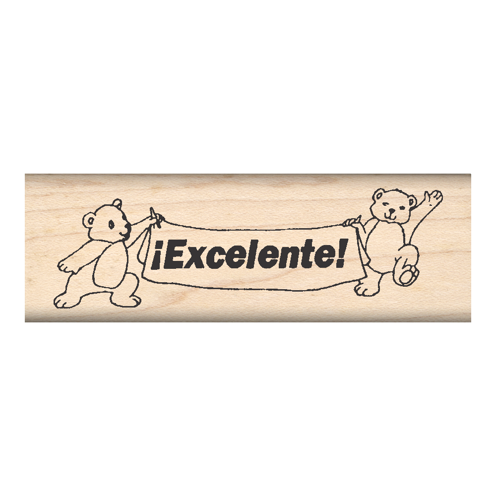 ¡Excelente! Teacher Rubber Stamp 1" x 3" block