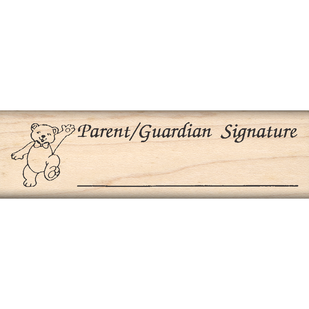 Parent/Guardian Signature Teacher Rubber Stamp 1" x 3.25" block