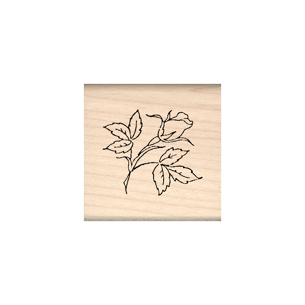 Rose Rubber Stamp 1.5" x 1.5" block