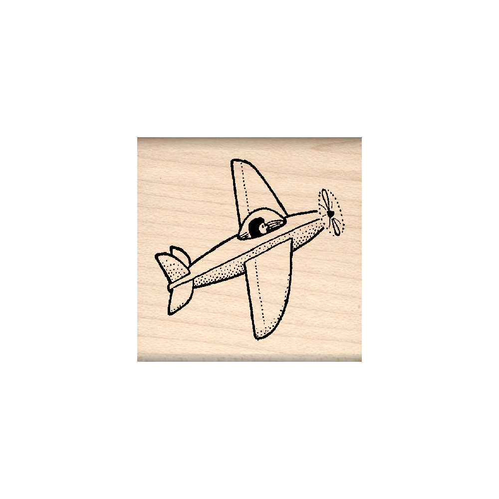 Airplane Rubber Stamp 1.5" x 1.5" block
