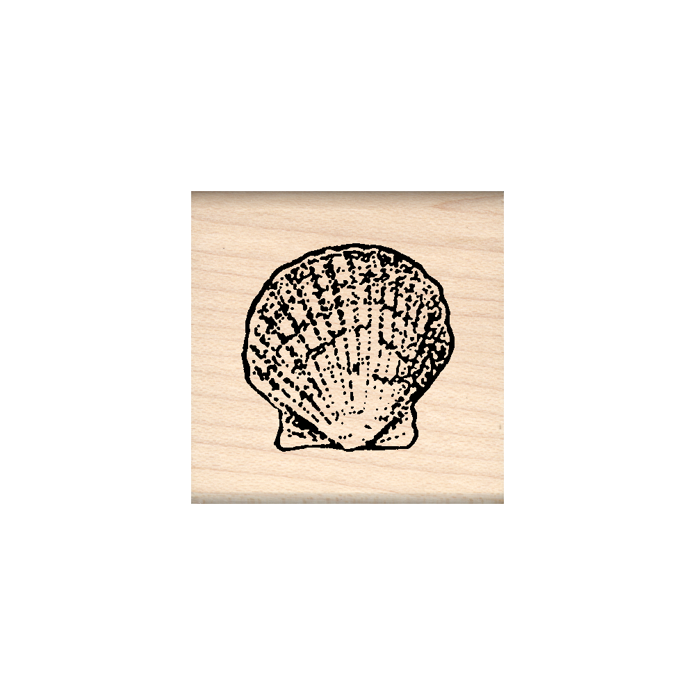 Shell Rubber Stamp 1.5" x 1.5" block