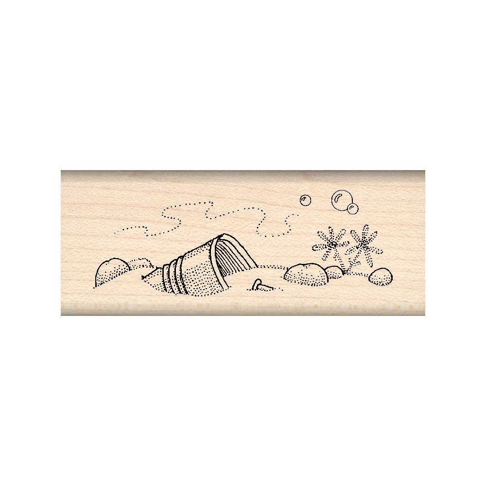 Pond Bottom Rubber Stamp 1" x 2.5" block