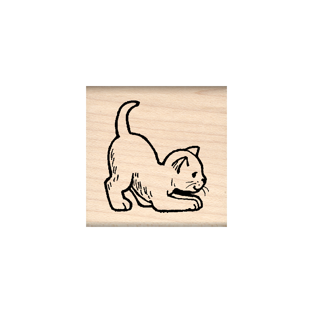 Kitten Rubber Stamp 1.5" x 1.5" block