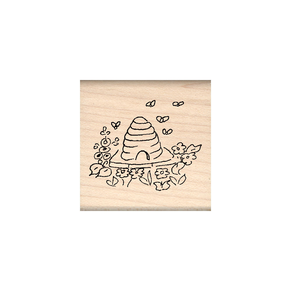 Beehive Rubber Stamp 1.5" x 1.5" block