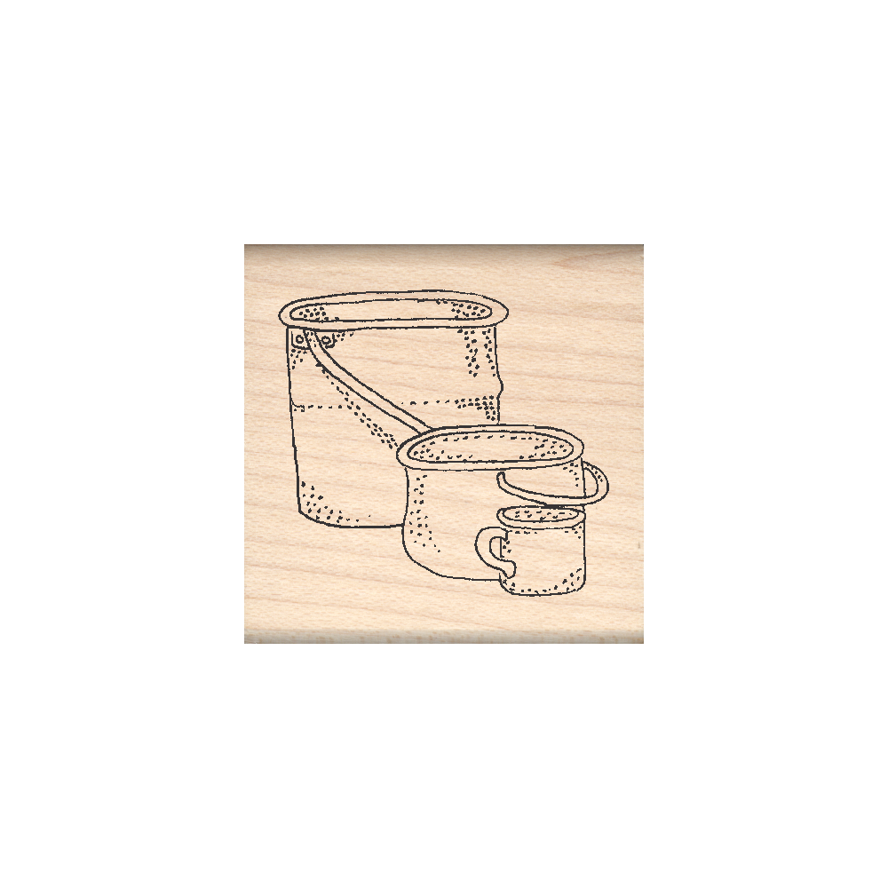 Pots Rubber Stamp 1.5" x 1.5" block