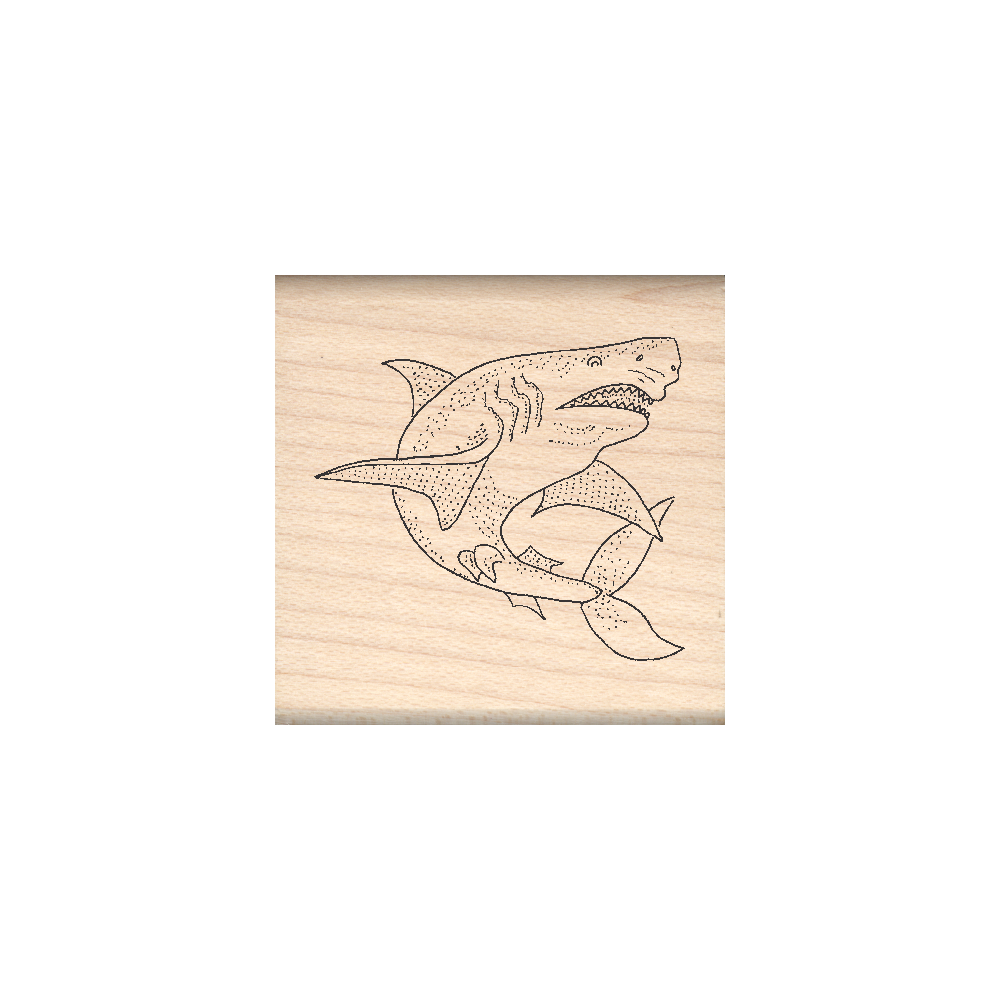 Shark Rubber Stamp 1.5" x 1.5" block