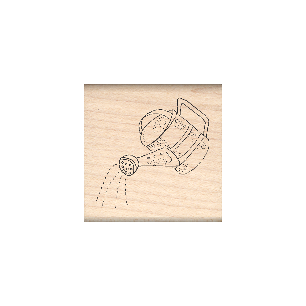 Watering Can Rubber Stamp 1.5" x 1.5" block