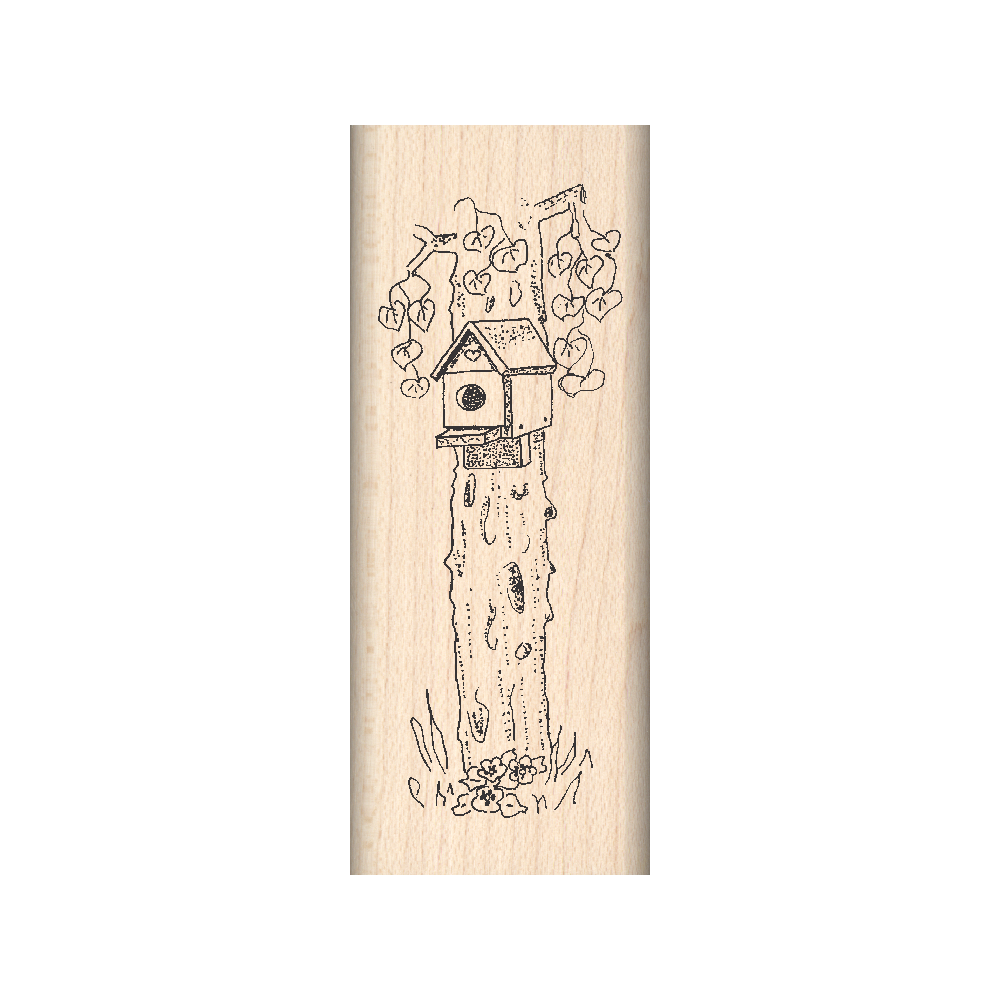 Birdhouse Rubber Stamp 1" x 2.5" block