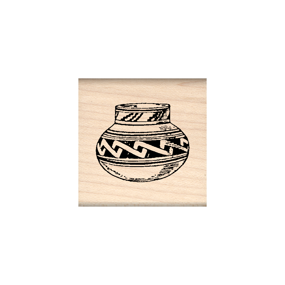 Clay Pot Rubber Stamp 1.5" x 1.5" block