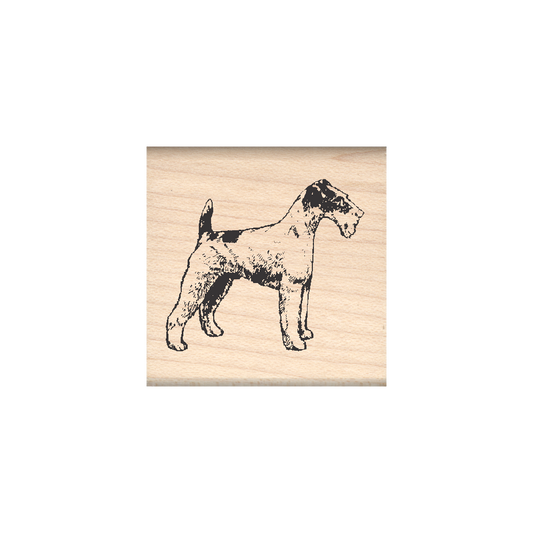 Wirehaired Terrier Rubber Stamp 1.5" x 1.5" block
