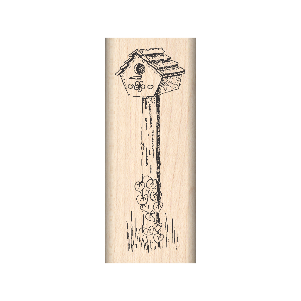 Birdhouse Rubber Stamp 1" x 2.5" block