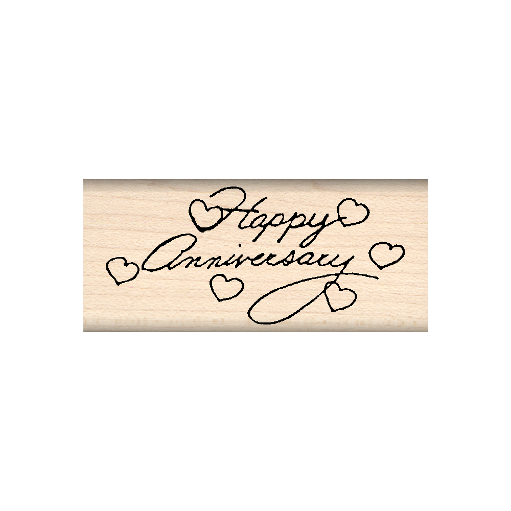 Happy Anniversary Rubber Stamp 1" x 2" block