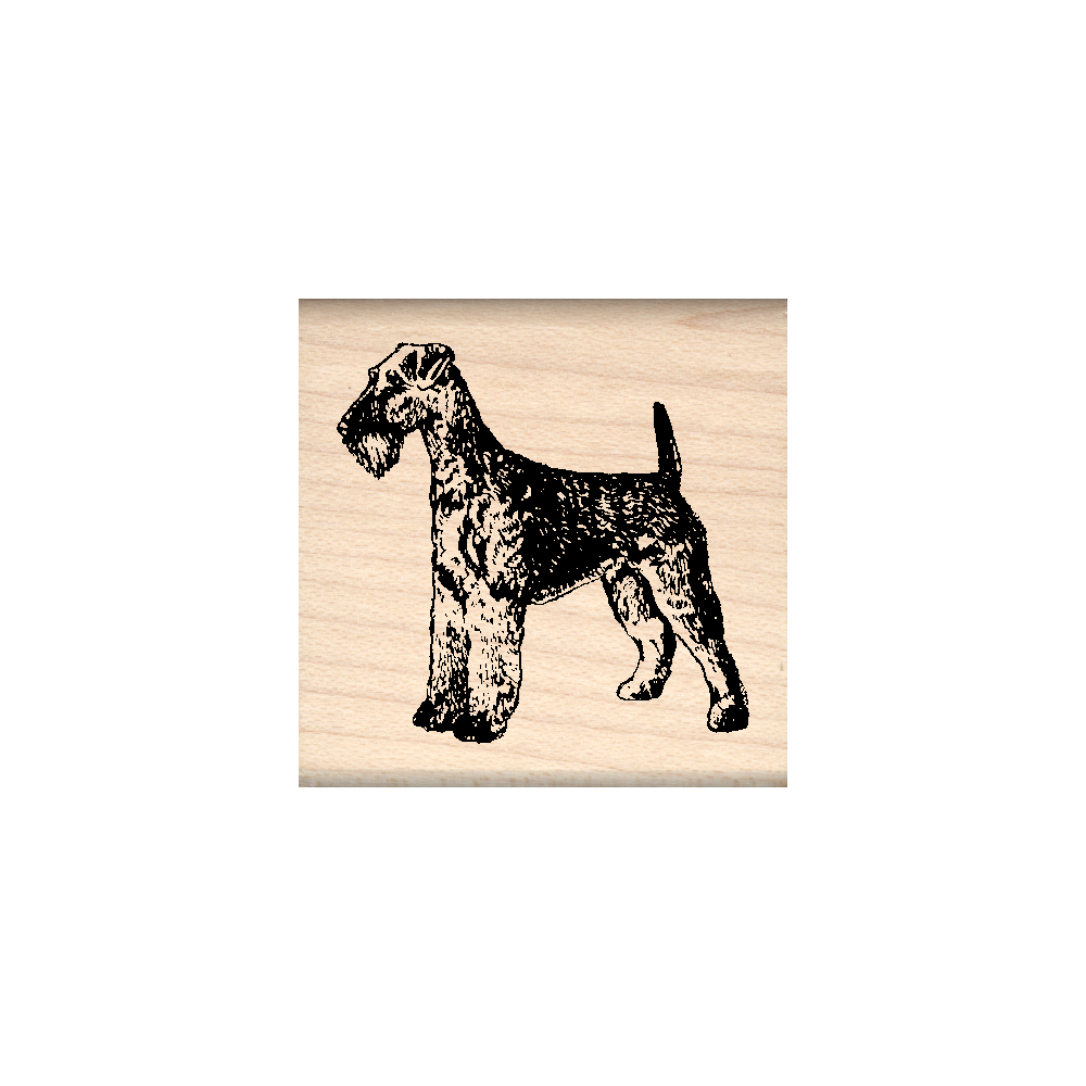 Airedale Rubber Stamp 1.5" x 1.5" block