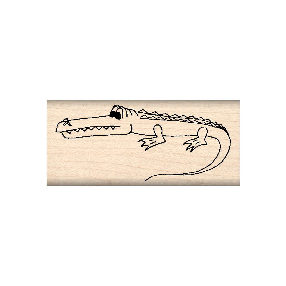 Alligator Rubber Stamp 1" x 2.5" block