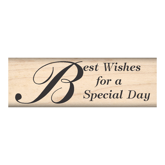 Best Wishes for a Special Day Rubber Stamp 1" x 3" block