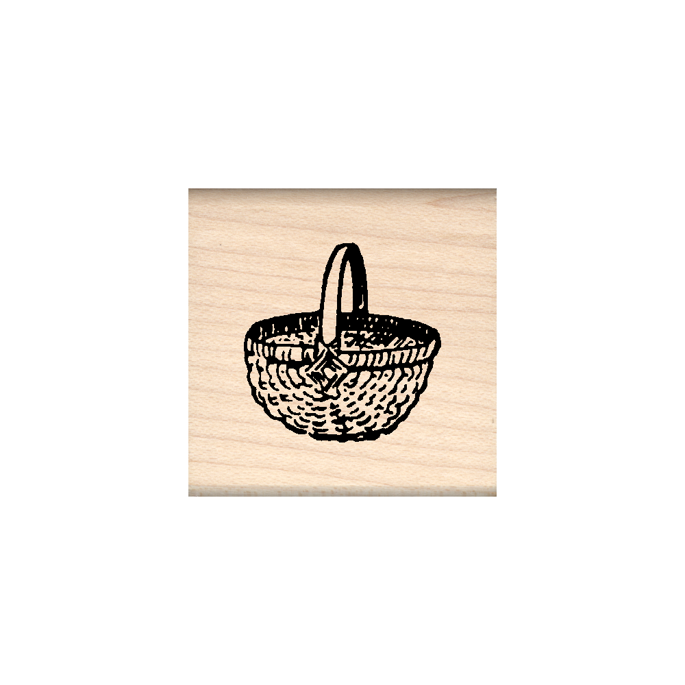 Basket Rubber Stamp 1.5" x 1.5" block