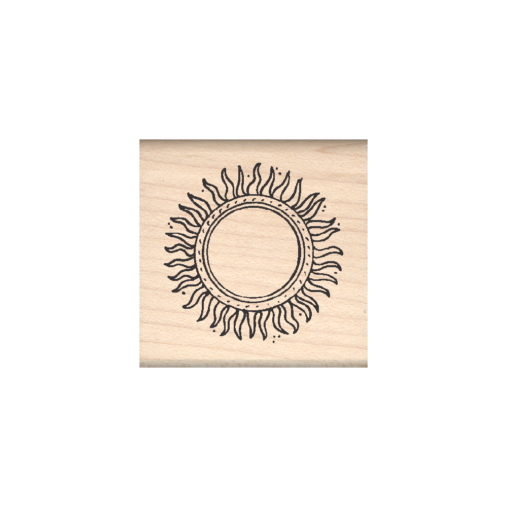 Sun Rubber Stamp 1.5" x 1.5" block