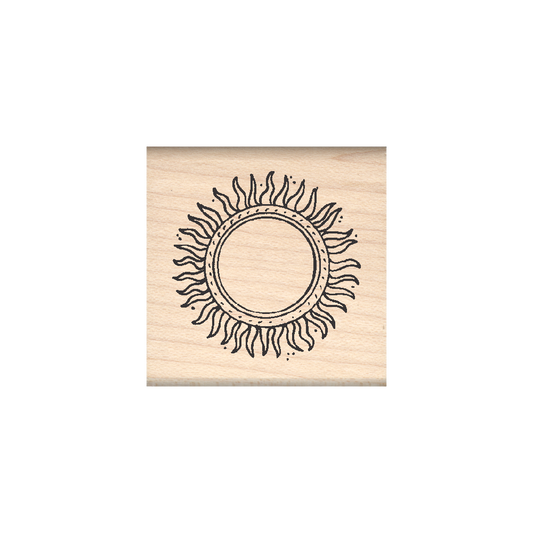Sun Rubber Stamp 1.5" x 1.5" block