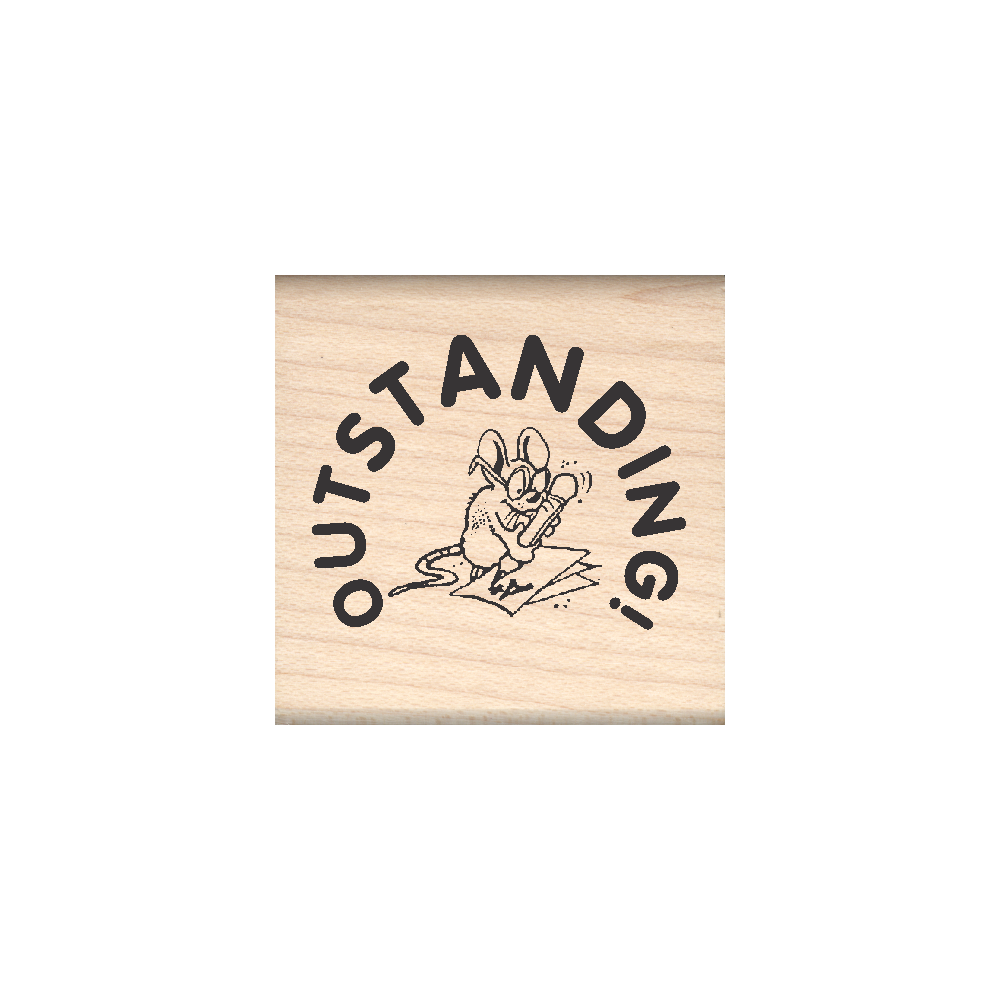 Outstanding Teacher Rubber Stamp 1.5" x 1.5" block