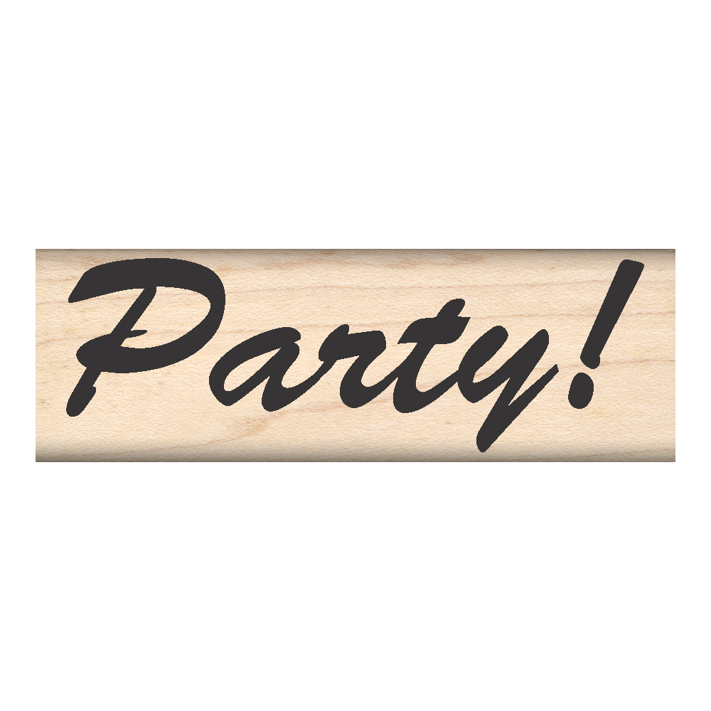 Party! Rubber Stamp 1" x 3" block