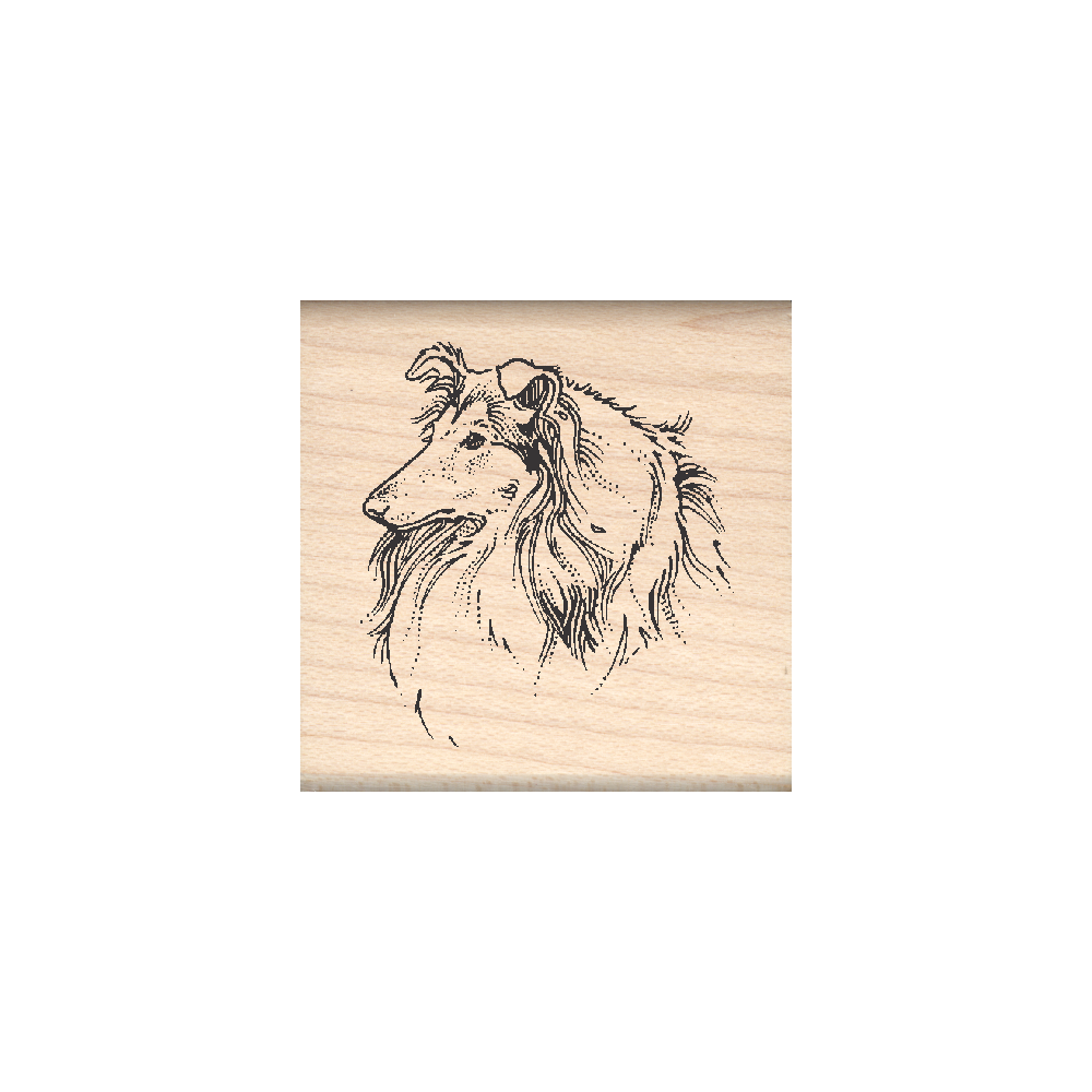 Collie Rubber Stamp 1.5" x 1.5" block