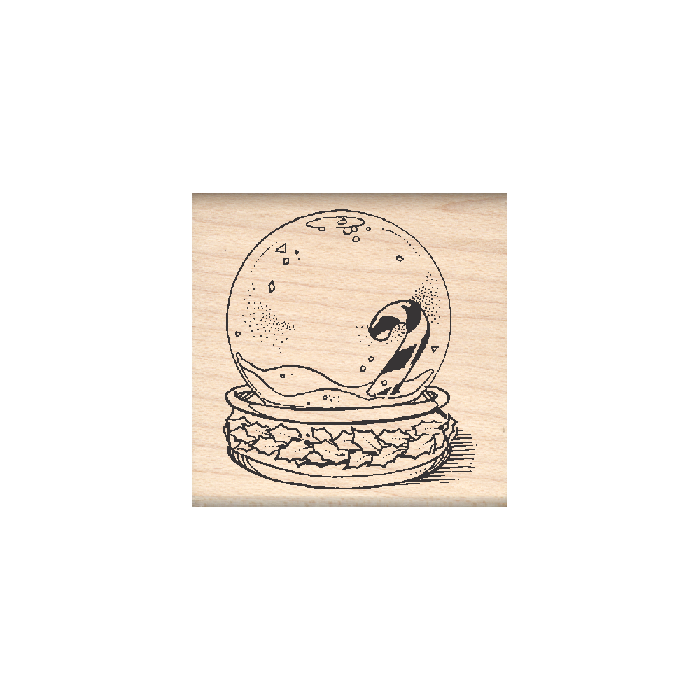 Snow Globe Rubber Stamp 1.5" x 1.5" block