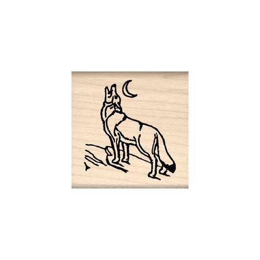 Coyote Rubber Stamp 1.5" x 1.5" block